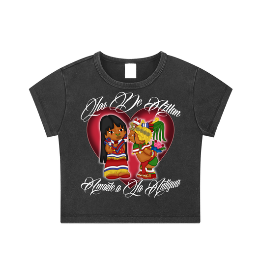 Los De Aztlan Amarte Al Antigua Womens Crop Top