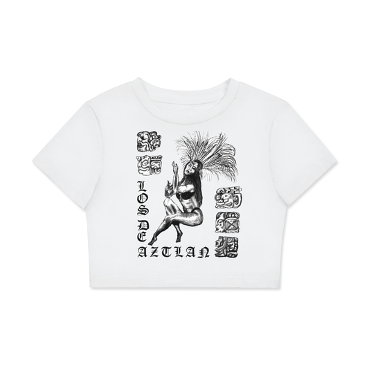 Los De Aztlan Azteca Love Women's Crewneck Crop Tee