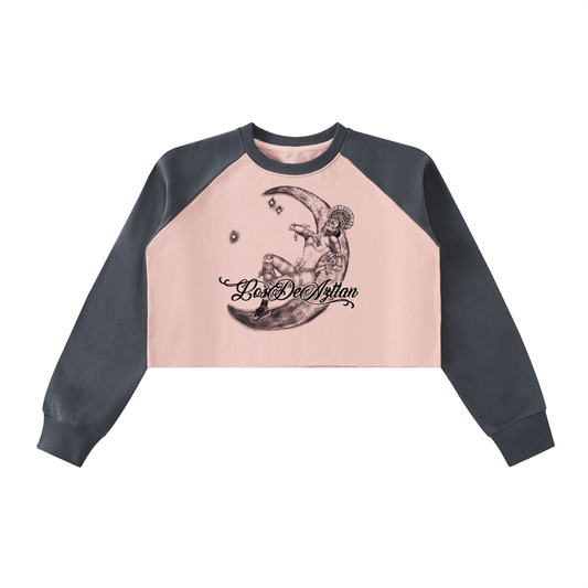Los De Aztlan Women's Coyolxauhqui Raglan Crop Sweatshirt