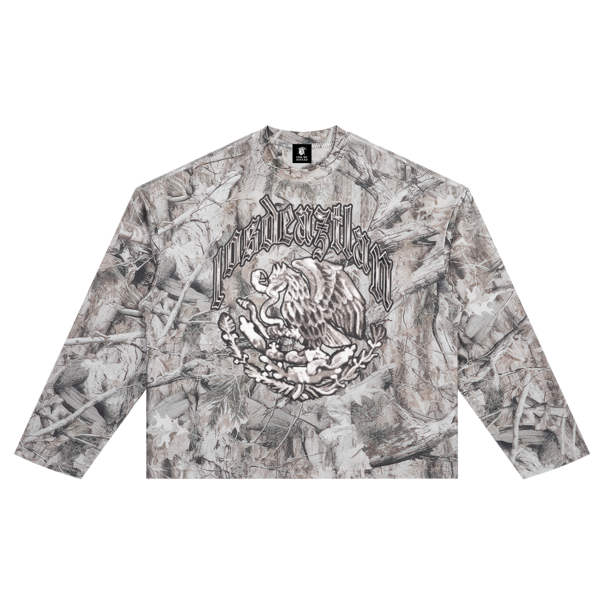 LOS DE AZTLAN COAT OF ARMS CAMO WAFFLE LONG SLEEVE