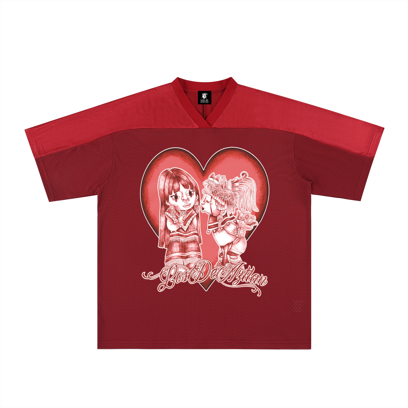 Los De Aztlan Aztec Love Football Jersey (RED)