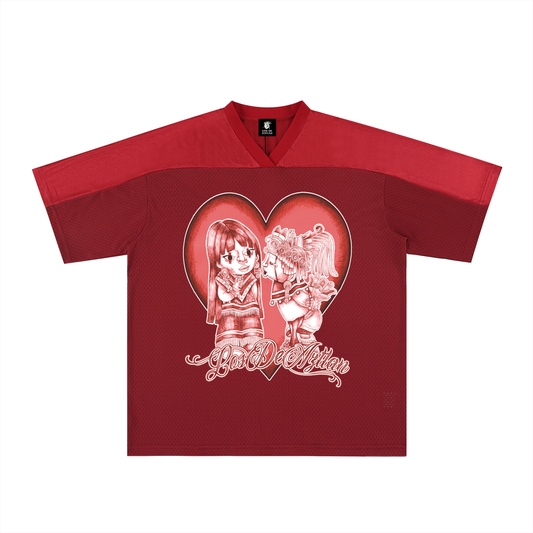 Los De Aztlan Aztec Love Football Jersey (RED)