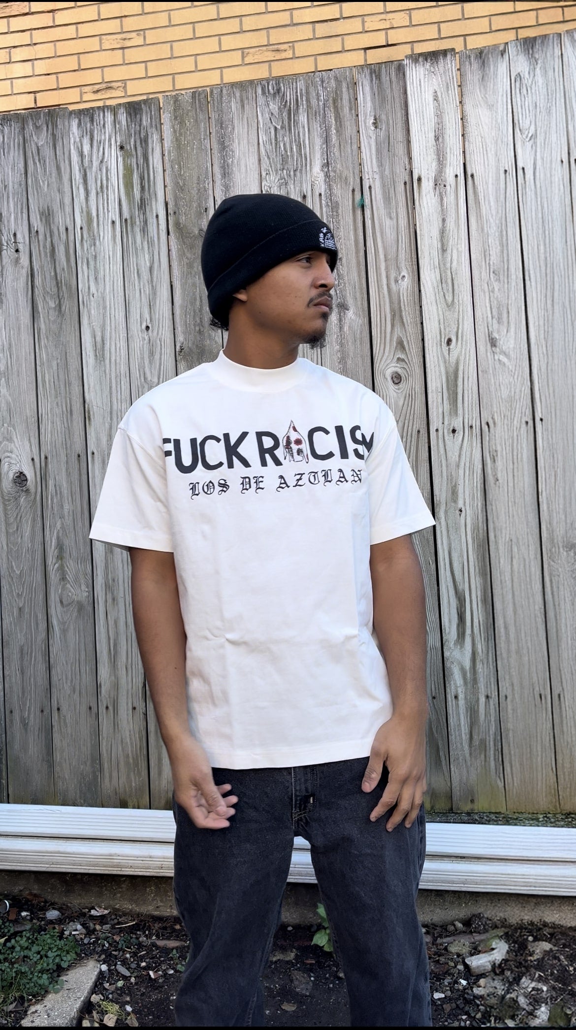 FUCK RACISM LOS DE AZTLAN TEE