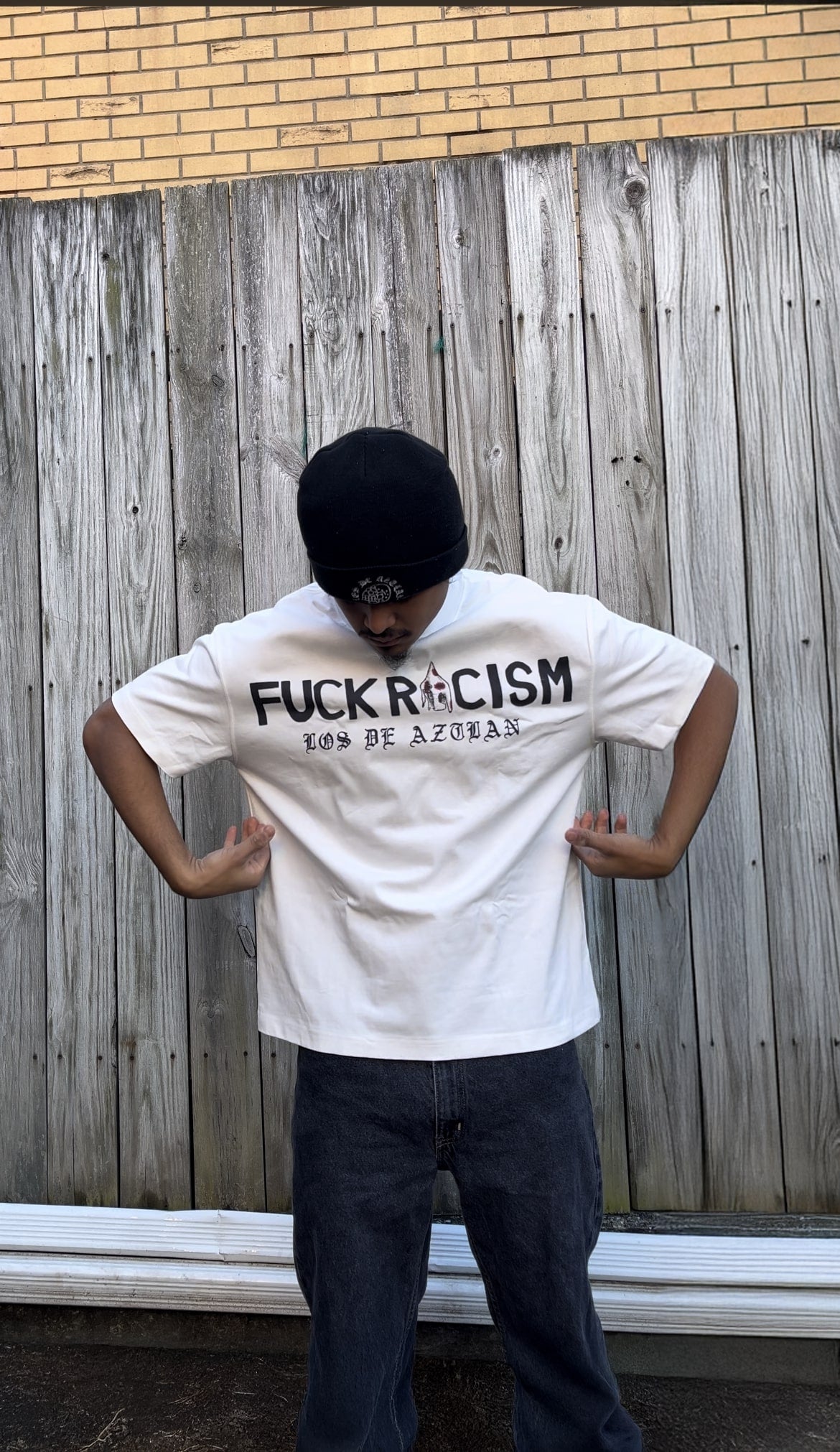 FUCK RACISM LOS DE AZTLAN TEE