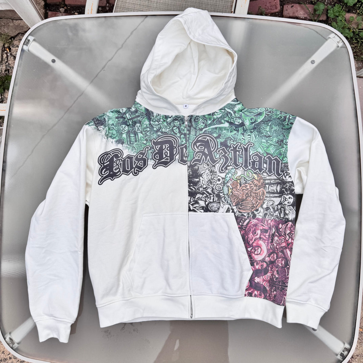Los De Aztlan Our Flag Our Blood Zip Up Hoodie