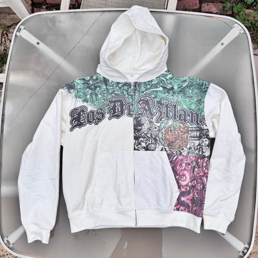Los De Aztlan Our Flag Our Blood Zip Up Hoodie