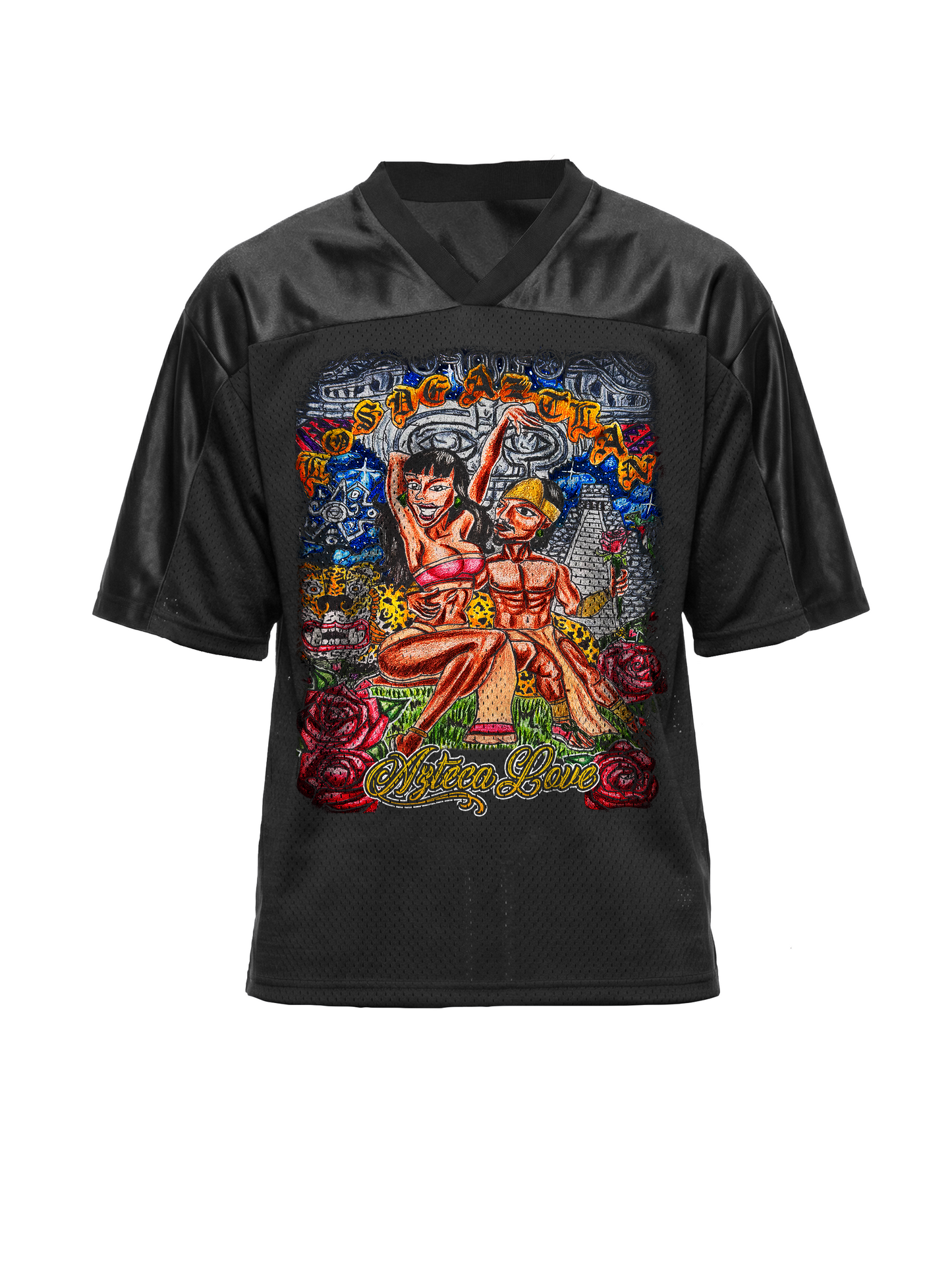 Los De Aztlan Azteca Love Unisex  Oversized Football Jersey