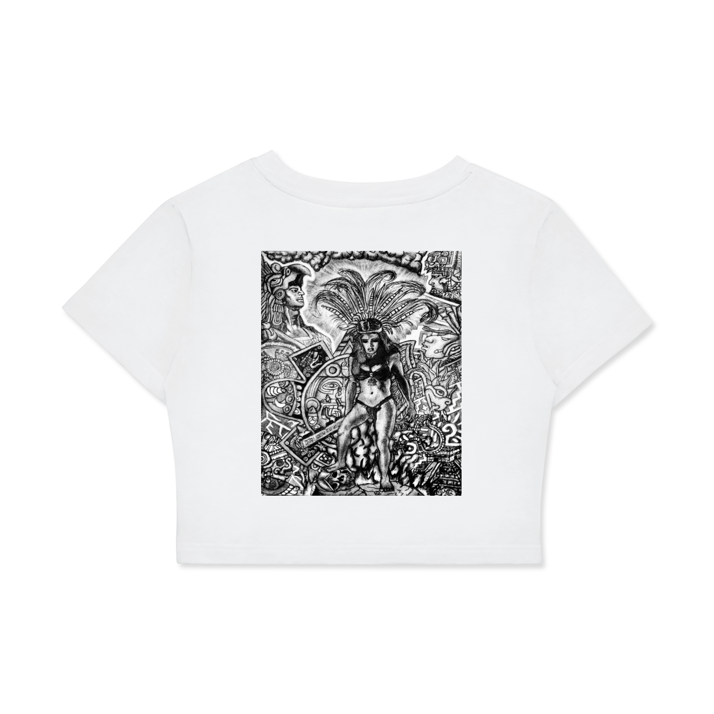 Los De Aztlan Azteca Love Women's Crewneck Crop Tee