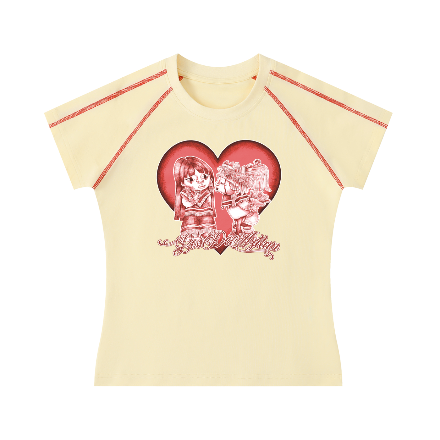 Los De Aztlan Aztec Love Women's Contrast Stitch Raglan Tee