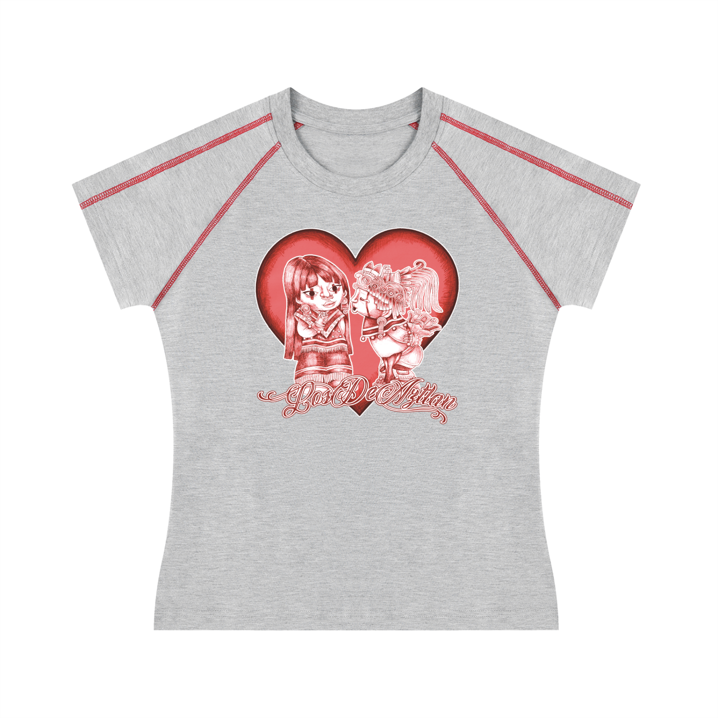 Los De Aztlan Aztec Love Women's Contrast Stitch Raglan Tee